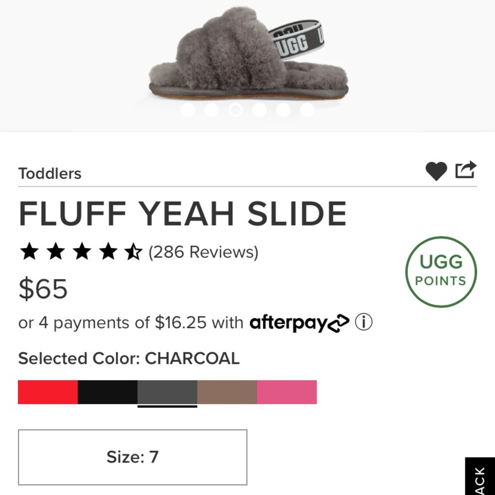🐰 Ugg Toddler Fluff Yeah Slides in Charcoal